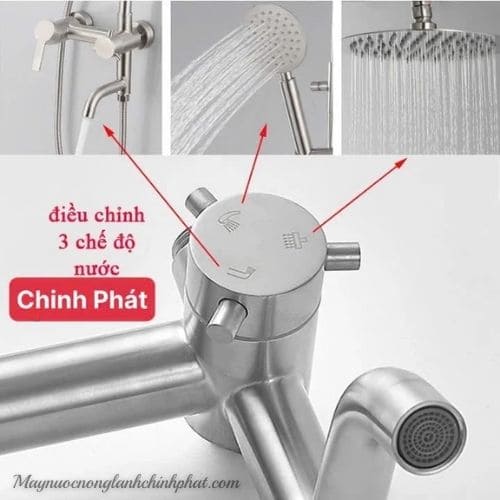 Bộ Sen Cây Tắm Đứng Nóng Lạnh INOX 304 Sentano